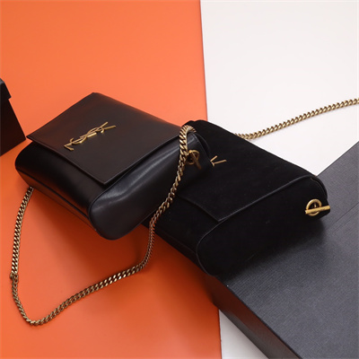 Y.S.L REVERSIBLE KATE MEDIUM Gold Tone Metal Black Color