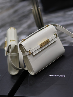 Y.S.L MANHATTAN MINI Crossbody Bag In BOX Saint Laurent White Color