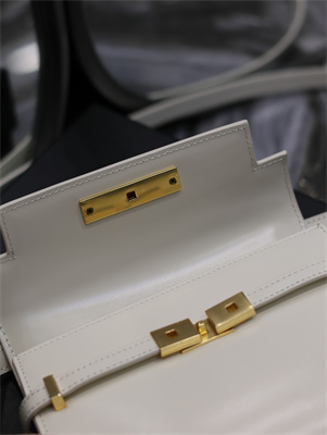 Y.S.L MANHATTAN MINI Crossbody Bag In BOX Saint Laurent White Color