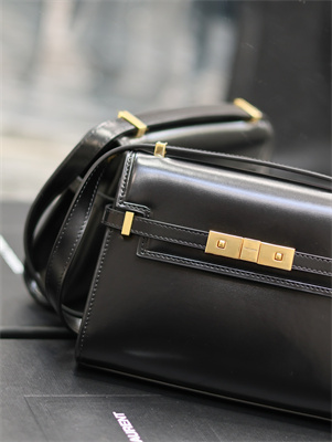 Y.S.L MANHATTAN MINI Crossbody Bag In BOX Saint Laurent Black Color