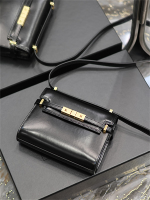 Y.S.L MANHATTAN MINI Crossbody Bag In BOX Saint Laurent Black Color