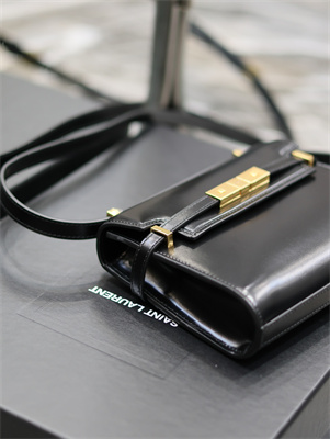 Y.S.L MANHATTAN MINI Crossbody Bag In BOX Saint Laurent Black Color