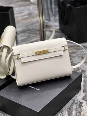 Y.S.L MANHATTAN Shoulder Bag In BOX Saint Laurent White Color