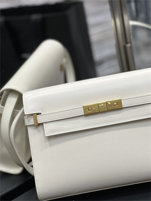 Y.S.L MANHATTAN Shoulder Bag In BOX Saint Laurent White Color