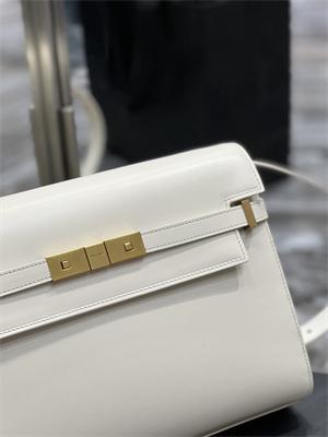 Y.S.L MANHATTAN Shoulder Bag In BOX Saint Laurent White Color
