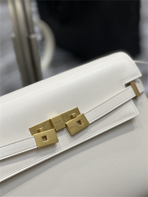 Y.S.L MANHATTAN Shoulder Bag In BOX Saint Laurent White Color