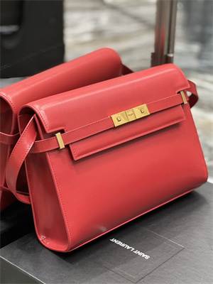 Y.S.L MANHATTAN Shoulder Bag In BOX Saint Laurent Red Color