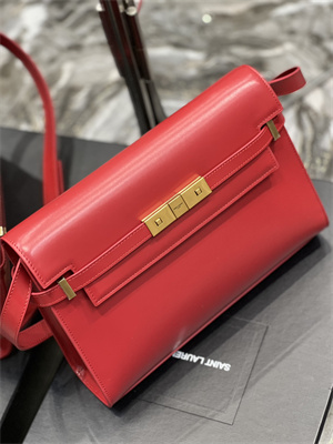 Y.S.L MANHATTAN Shoulder Bag In BOX Saint Laurent Red Color