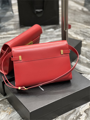 Y.S.L MANHATTAN Shoulder Bag In BOX Saint Laurent Red Color