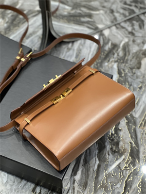 Y.S.L MANHATTAN Shoulder Bag In BOX Saint Laurent Brown Color