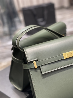 Y.S.L MANHATTAN Shoulder Bag In BOX Saint Laurent Green Color