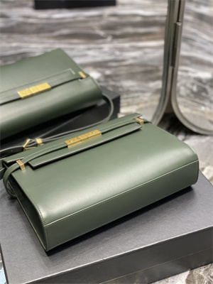 Y.S.L MANHATTAN Shoulder Bag In BOX Saint Laurent Green Color