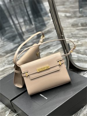 Y.S.L MANHATTAN SMALL Shoulder Bag In BOX Saint Laurent Nude Pink Color