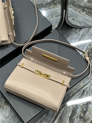 Y.S.L MANHATTAN SMALL Shoulder Bag In BOX Saint Laurent Nude Pink Color