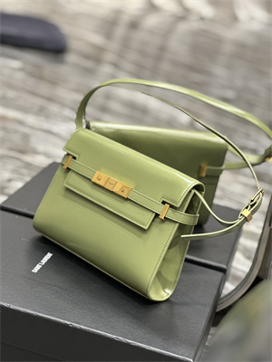 Y.S.L MANHATTAN SMALL Shoulder Bag In BOX Saint Laurent Lt Green Color