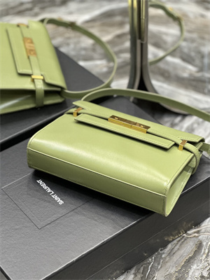 Y.S.L MANHATTAN SMALL Shoulder Bag In BOX Saint Laurent Lt Green Color