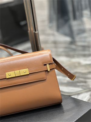 Y.S.L MANHATTAN SMALL Shoulder Bag In BOX Saint Laurent Brown Color