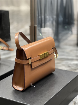 Y.S.L MANHATTAN SMALL Shoulder Bag In BOX Saint Laurent Brown Color