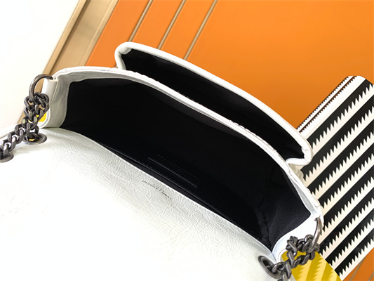 Y.S.L NIKI BABY In Vintage Leather White Color