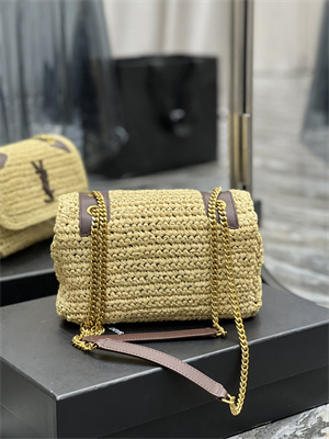 Y.S.L NIKI BABY In Raffia and Leather Beige Color