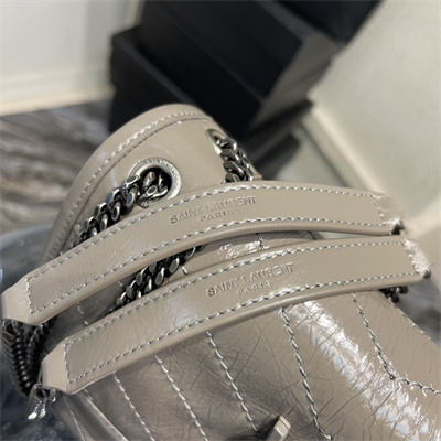 Y.S.L NIKI BABY In Vintage Leather Grey Color