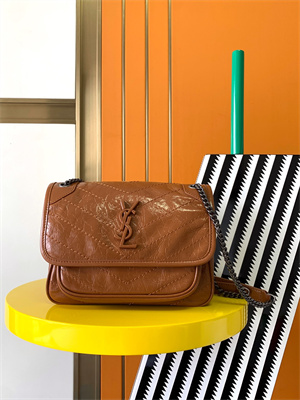 Y.S.L NIKI BABY In Vintage Leather Brown Color