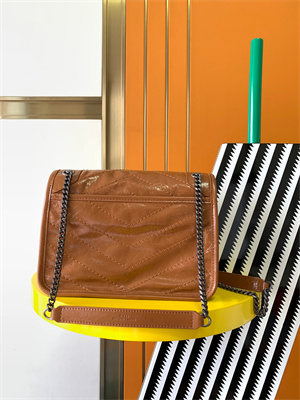 Y.S.L NIKI BABY In Vintage Leather Brown Color