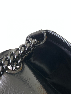 Y.S.L NIKI MEDIUM In Vintage Leather All Black Color