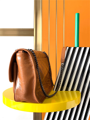 Y.S.L NIKI MEDIUM In Vintage Leather Brown Color