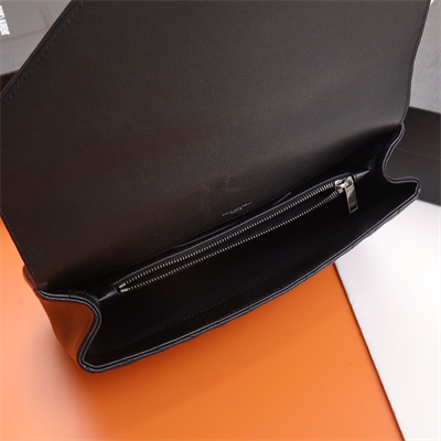 Y.S.L COLLEGE LARGE BAG IN QUILTED Leather Silver Tone Metal Black Color