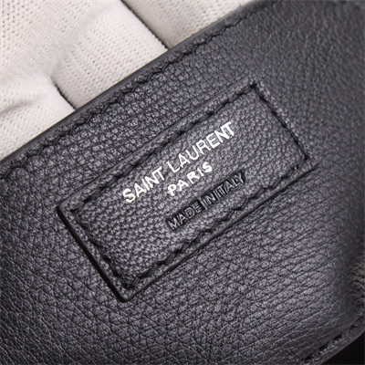 Y.S.L COLLEGE LARGE BAG IN QUILTED Leather Silver Tone Metal Black Color