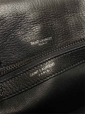 Y.S.L COLLEGE MEDIUM BAG IN QUILTED LEATHER Black Tone Metal Black Color