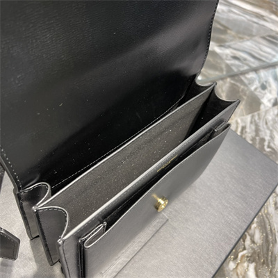 Y.S.L Sunset MEDIUM Bag In Suede and Smooth Leather Gold Tone Metal Black Color