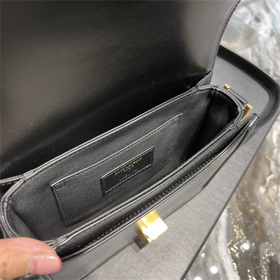 Y.S.L SOLFERINO SMALL SATCHEL IN BOX SAINT LAUREN Gold Tone Metal Black Color