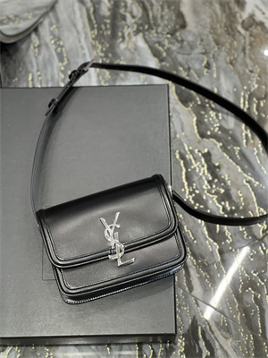 Y.S.L SOLFERINO SMALL SATCHEL IN BOX SAINT LAUREN Silver Tone Metal Black Color