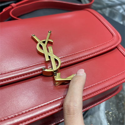 Y.S.L SOLFERINO MEDIUM SATCHEL IN BOX SAINT LAUREN Gold Tone Metal Red Color