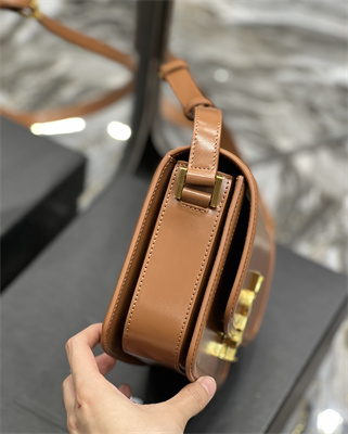 Y.S.L SOLFERINO MEDIUM SATCHEL IN BOX SAINT LAUREN Gold Tone Metal Brown Color