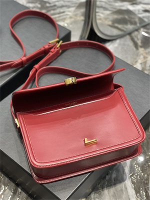 Y.S.L SOLFERINO MEDIUM SATCHEL IN BOX SAINT LAUREN Gold Tone Metal Burgundy Color