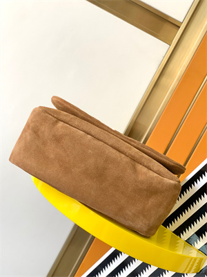 Y.S.L JAMIE 4.3 SMALL BAG IN SUEDE Brown Color Gold Tone Metal