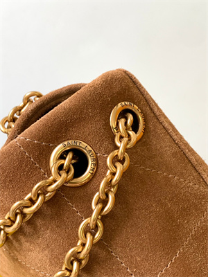 Y.S.L JAMIE 4.3 SMALL BAG IN SUEDE Brown Color Gold Tone Metal