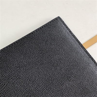 Y.S.L UPTOWN POUCH IN GRAIN DE POUDRE EMBOSSED LEATHER Black Color Black Tone Metal