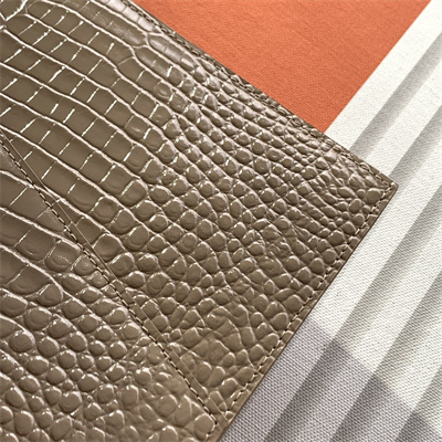 Y.S.L UPTOWN POUCH IN CROCODILE EMBOSSED LEATHER Beige Color Gold Tone Metal