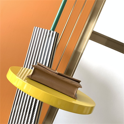 Y.S.L CASSANDRA ENVELOPE CHAIN WALLET IN GRAIN DEPOUDRE LEATHER Brown Color Gold Tone Metal