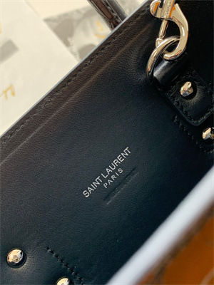 Y.S.L SAC DE JOUR BABY In Navy Corcodile Embossed Leather Silver Tone Metal