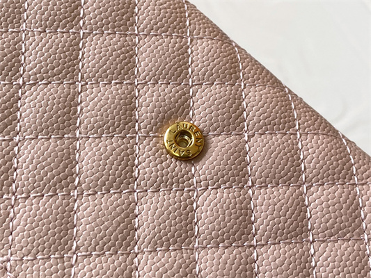 Y.S.L SMALL ENVELOPE WALLET IN MIX MATELASS?? GRAIN DE POUDRE EMBOSSED LEATHER Pink Color Gold Tone Metal