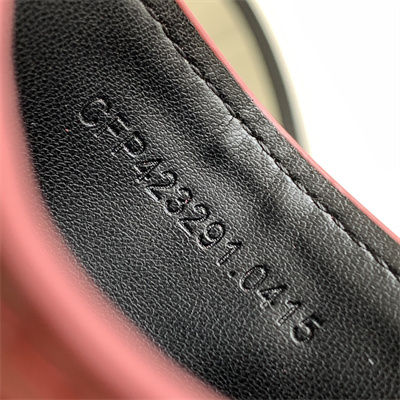 Y.S.L MONOGRAM MATELASS?? CARD CASE IN CROCODILE EMBOSSED LEATHER Red Color Gold Tone Metal