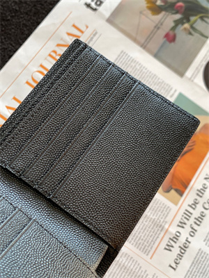 Y.S.L PARIS EAST/WEST WALLET IN GRAIN DE POUDRE EMBOSSED LEATHER Black Color