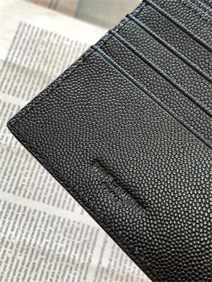 Y.S.L PARIS EAST/WEST WALLET IN GRAIN DE POUDRE EMBOSSED LEATHER Black Color