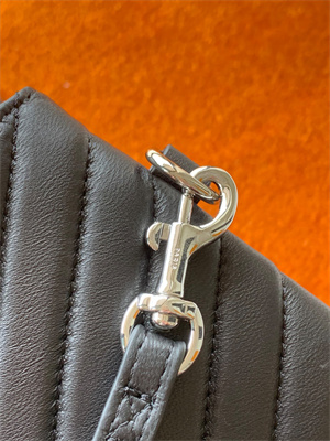 Y.S.L CASSANDRA MATELASS?? TABLET POUCH IN QUILTED LEATHER Black Color Silver Tone Metal