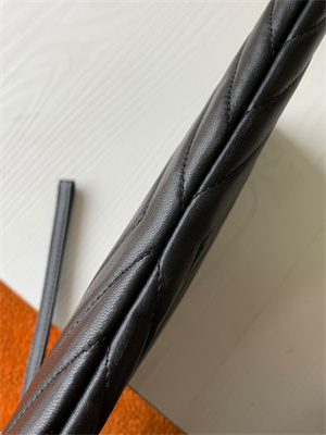 Y.S.L CASSANDRA MATELASS?? TABLET POUCH IN QUILTED LEATHER Black Color Silver Tone Metal